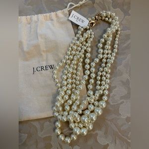 J. Crew 5-Strand Faux Pearl Necklace, NWT and original dust bag